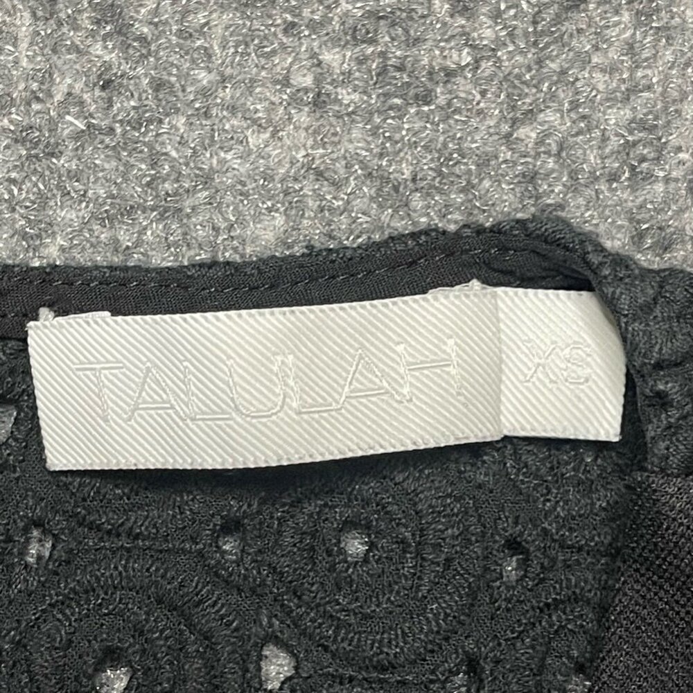 Talulah Womens A Line Dress Black Pleated Mini V Neck Sleeveless Lace XS - Picture 2 of 8